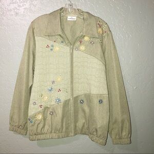 Alfred Dunner vintage bomber jacket floral design